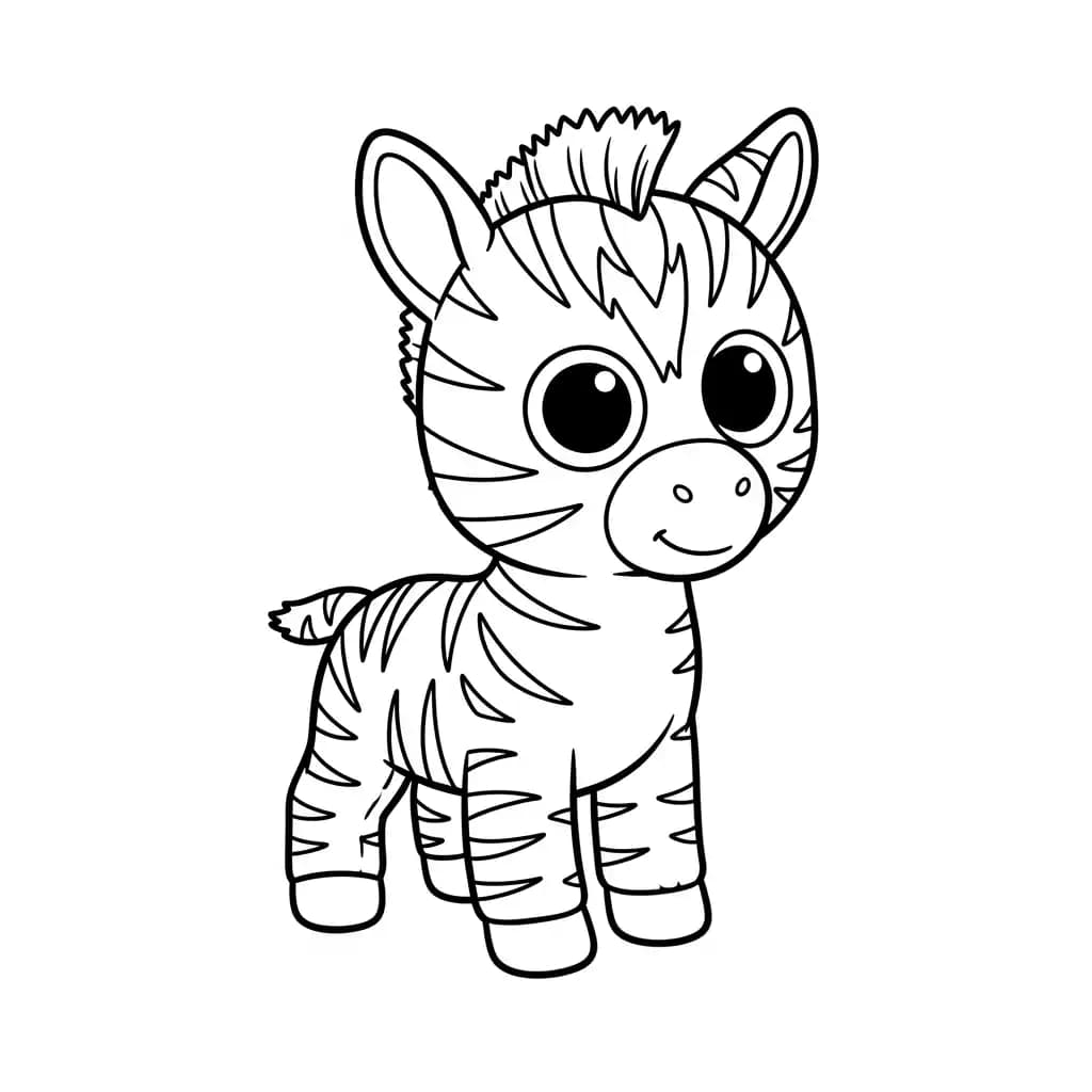 Ty Beanie Boo Kleurplaat van Ty Beanie Boo met een vrolijk en creatief thema om in te kleuren.