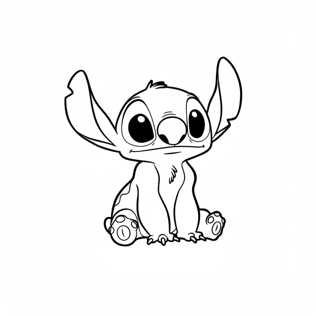 Stitch Kleurplaat van stitch om in te kleuren en gratis te printen