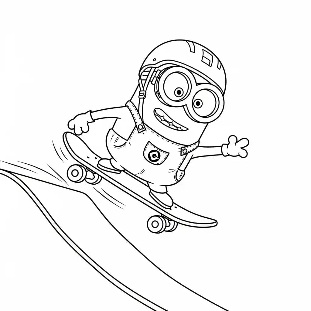 Minions kleurplaat schets kleurplaat van een vrolijke Minion met duidelijke contouren om in te kleuren