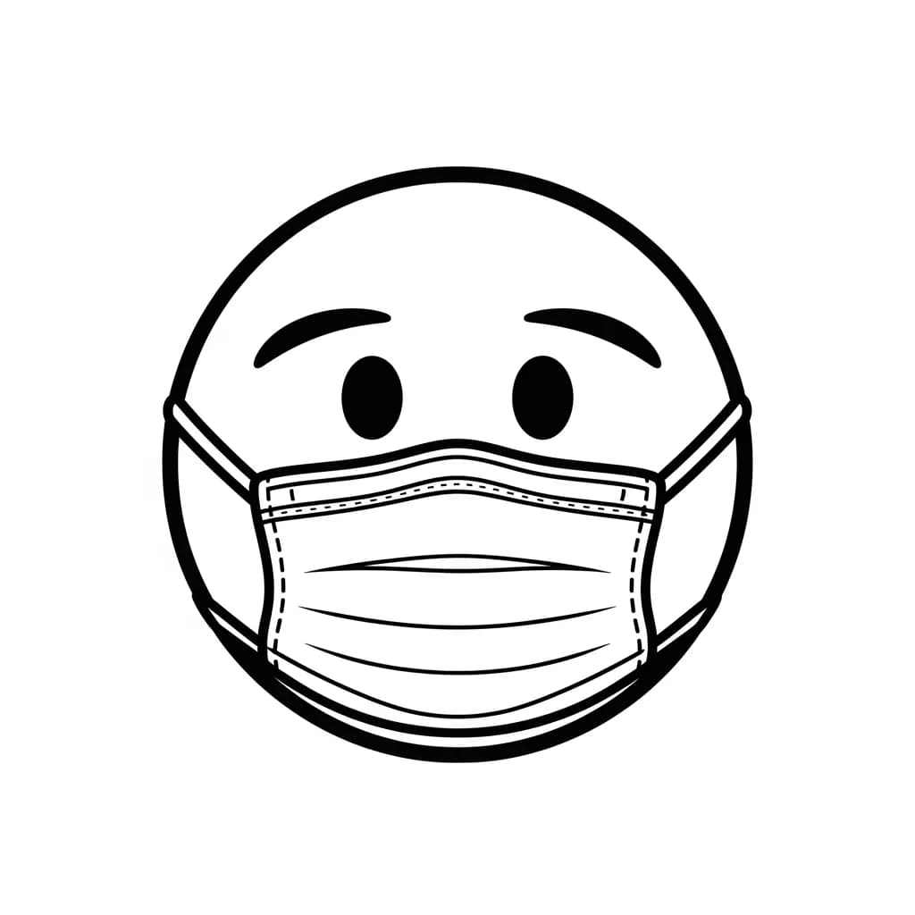 Emoji Lijntekening van een eenvoudige Emoji om zelf in te kleuren.