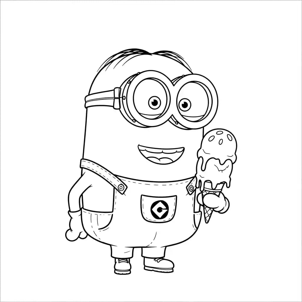 Minions kleurplaat schets kleurplaat van een vrolijke Minion met duidelijke contouren om in te kleuren