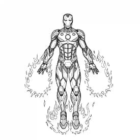 Iron Man Superheld Iron Man als kleurplaat om te printen en creatief in te kleuren.