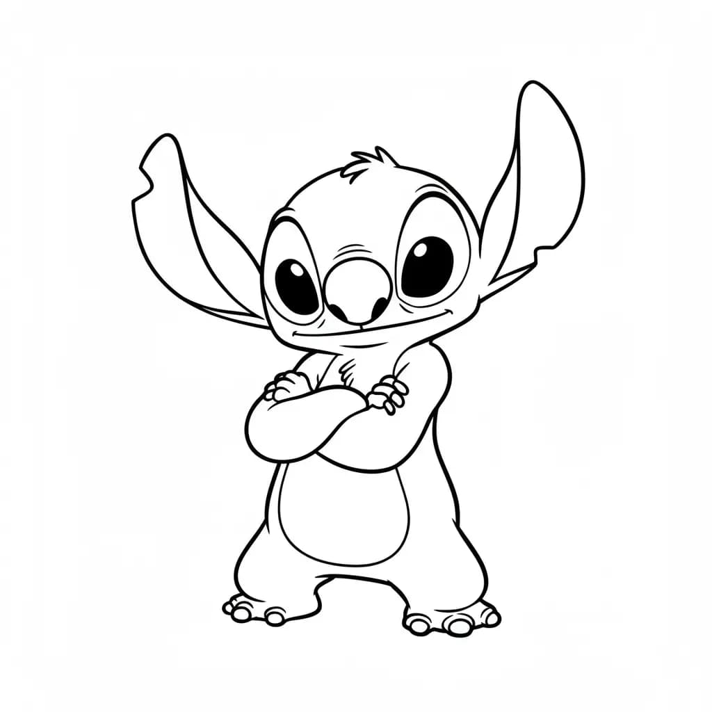 Stitch Kleurplaat van stitch om in te kleuren en gratis te printen