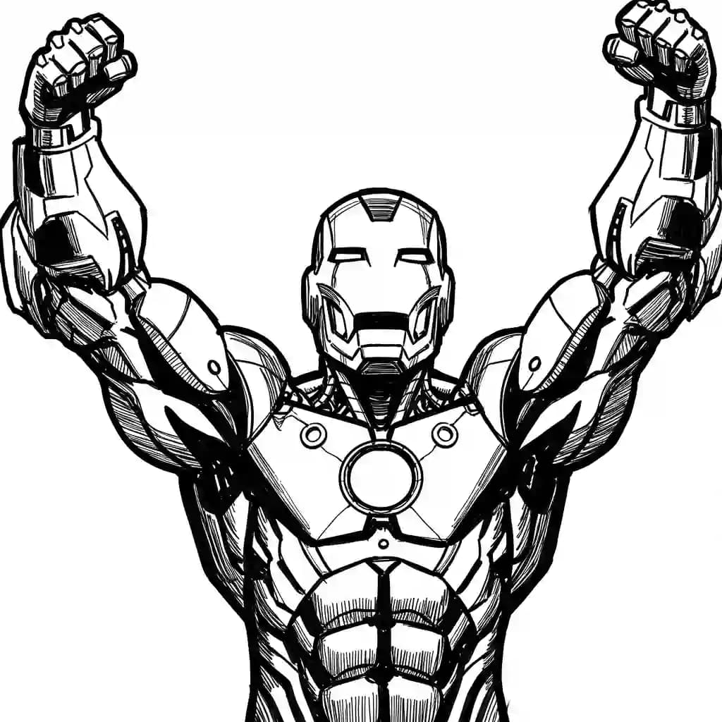 Iron Man Superheld Iron Man als kleurplaat om te printen en creatief in te kleuren.
