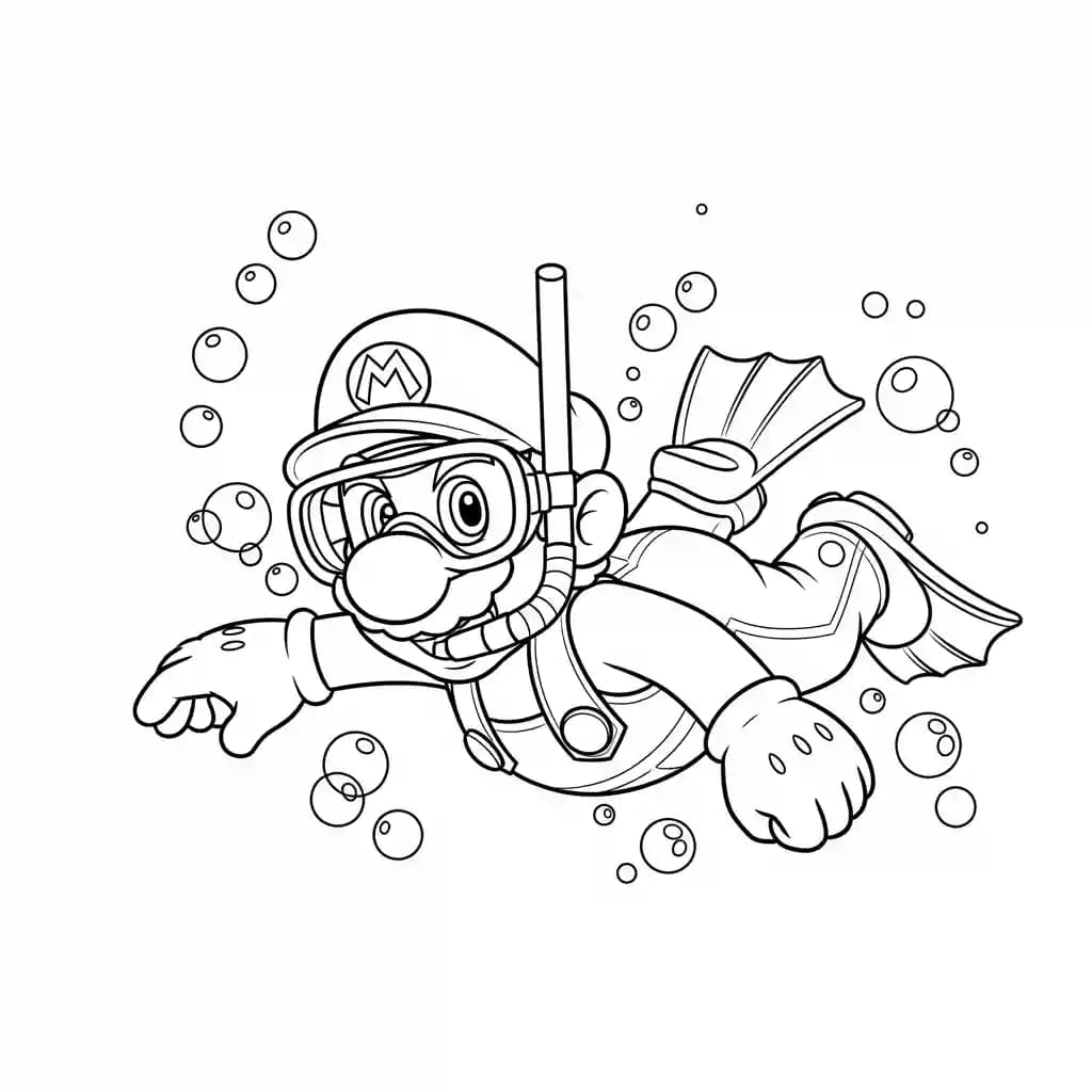 Mario Leuke kleurplaat van Mario om gratis te printen en creatief in te kleuren.