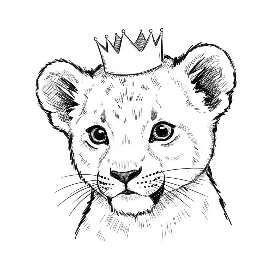 Lion King Kleurplaat van Lion King met een vrolijke savannesetting om creatief in te kleuren.