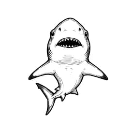 Haai Kleurplaat Leuke kleurplaat van een Haai om thuis te printen en in te kleuren.