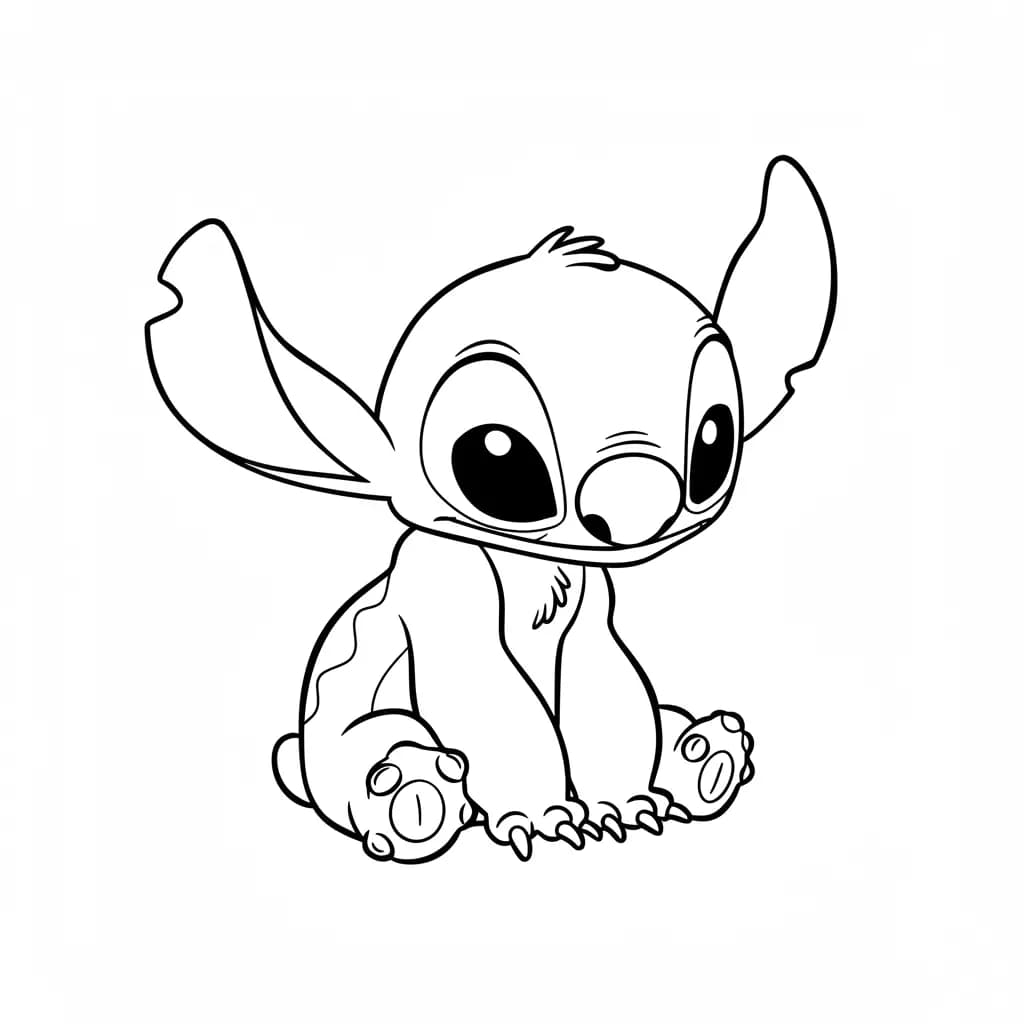 Stitch Kleurplaat van stitch om in te kleuren en gratis te printen