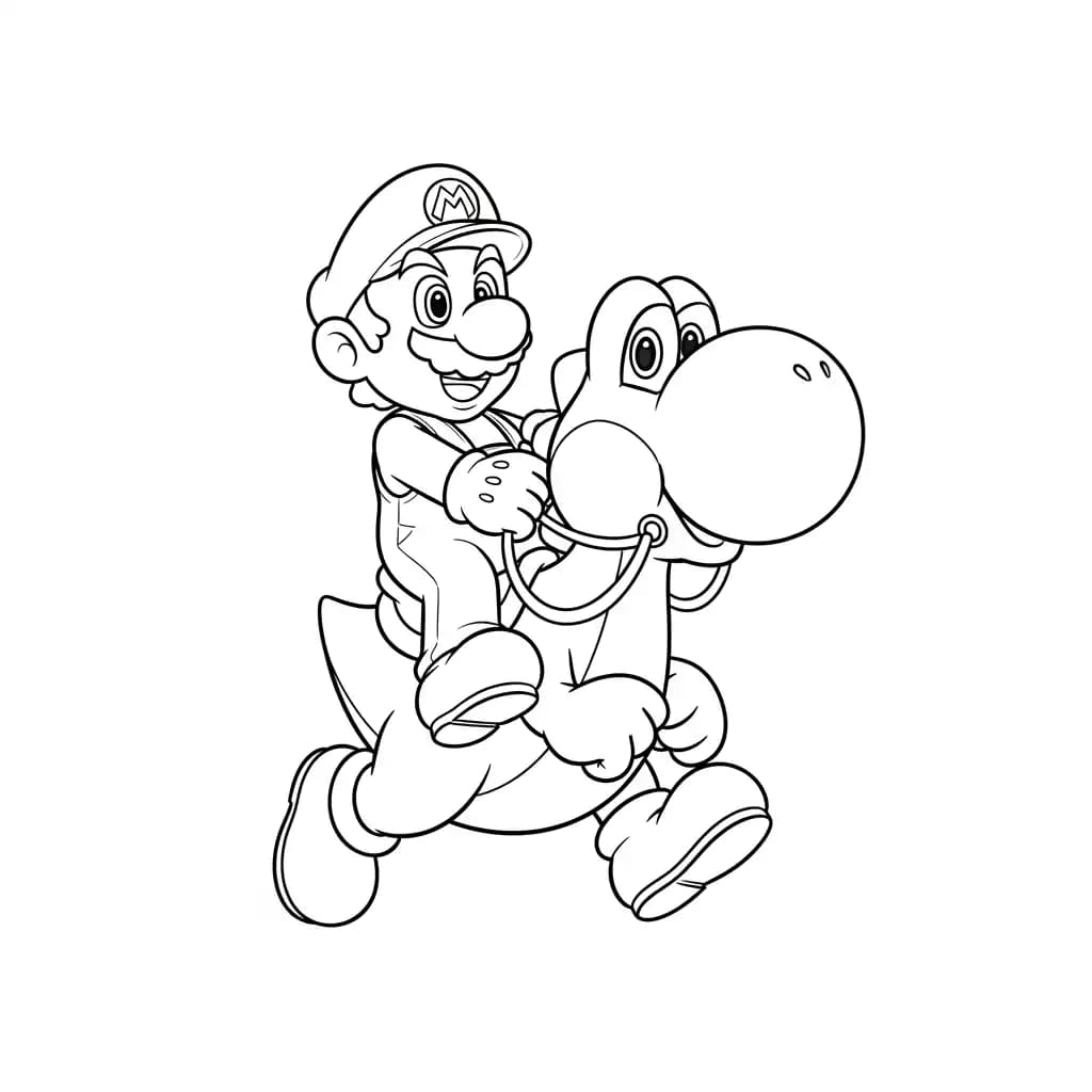 Mario Leuke kleurplaat van Mario om gratis te printen en creatief in te kleuren.