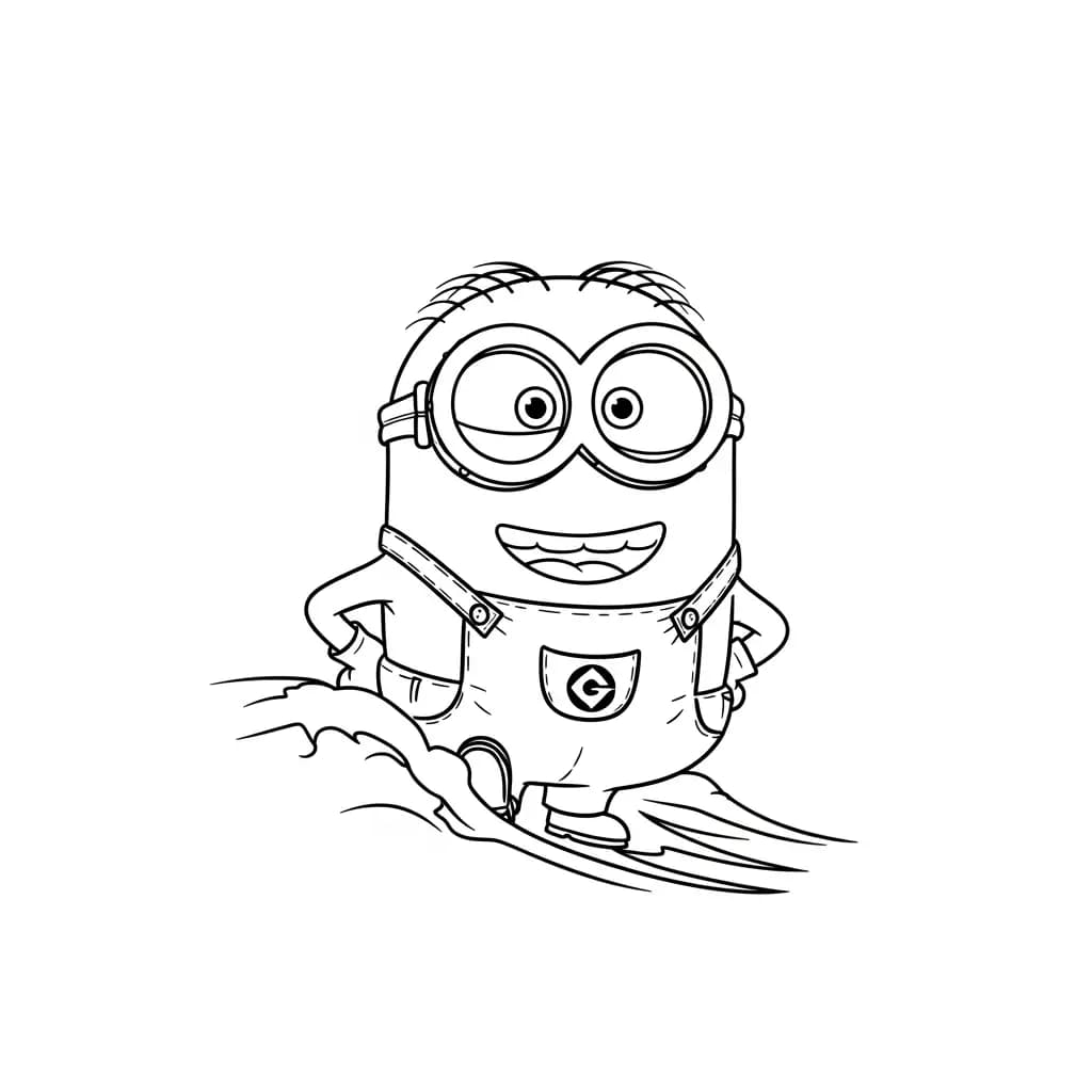 Minions kleurplaat schets kleurplaat van een vrolijke Minion met duidelijke contouren om in te kleuren