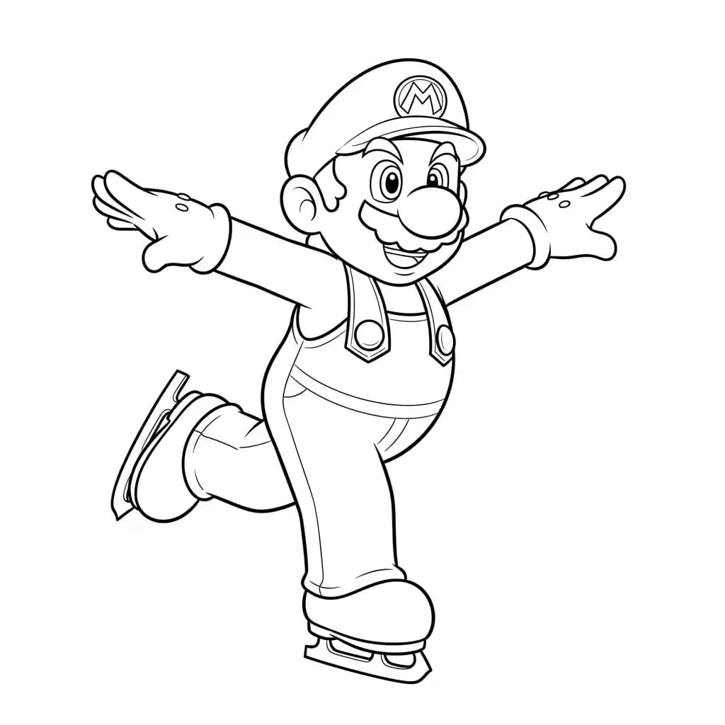 Mario Leuke kleurplaat van Mario om gratis te printen en creatief in te kleuren.