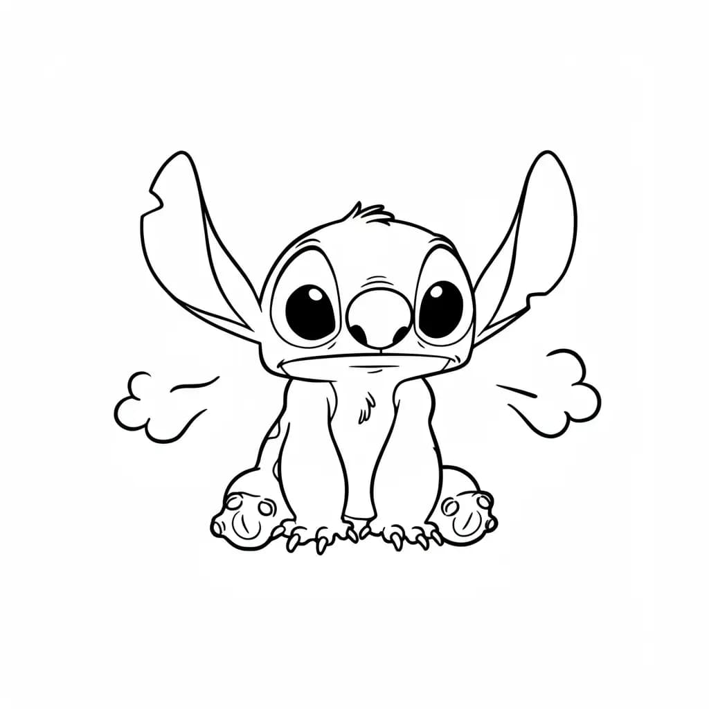 Stitch Kleurplaat van stitch om in te kleuren en gratis te printen