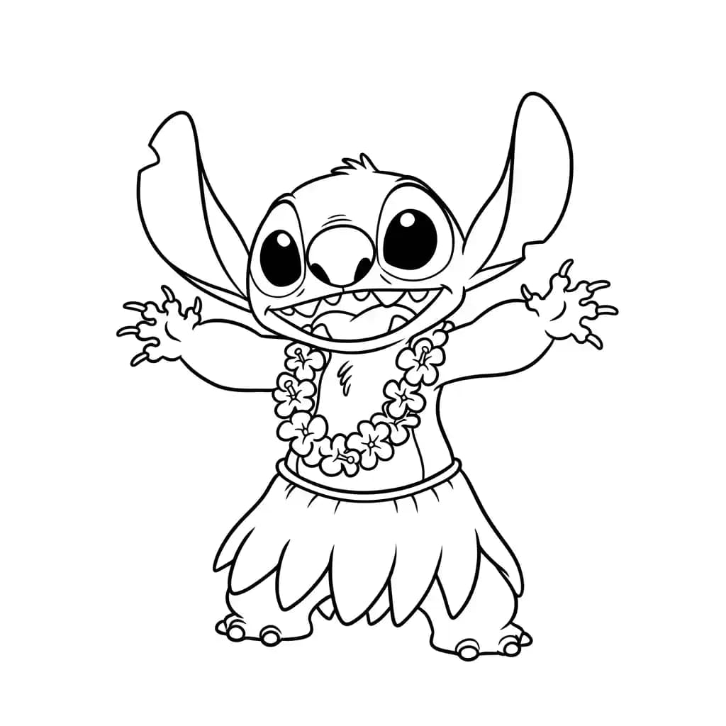 Stitch Kleurplaat van stitch om in te kleuren en gratis te printen