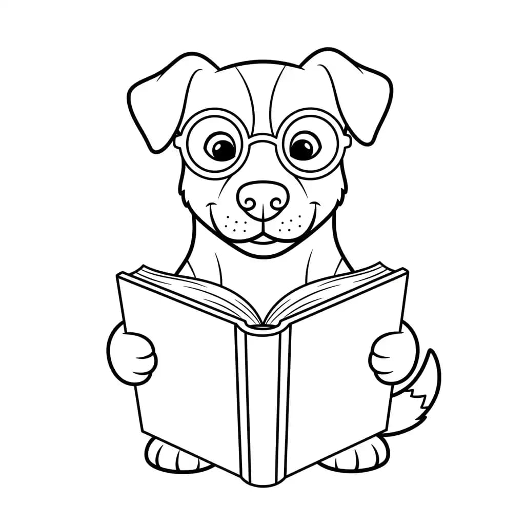 Hond Een leuke en eenvoudige kleurplaat van een hond om in te kleuren.