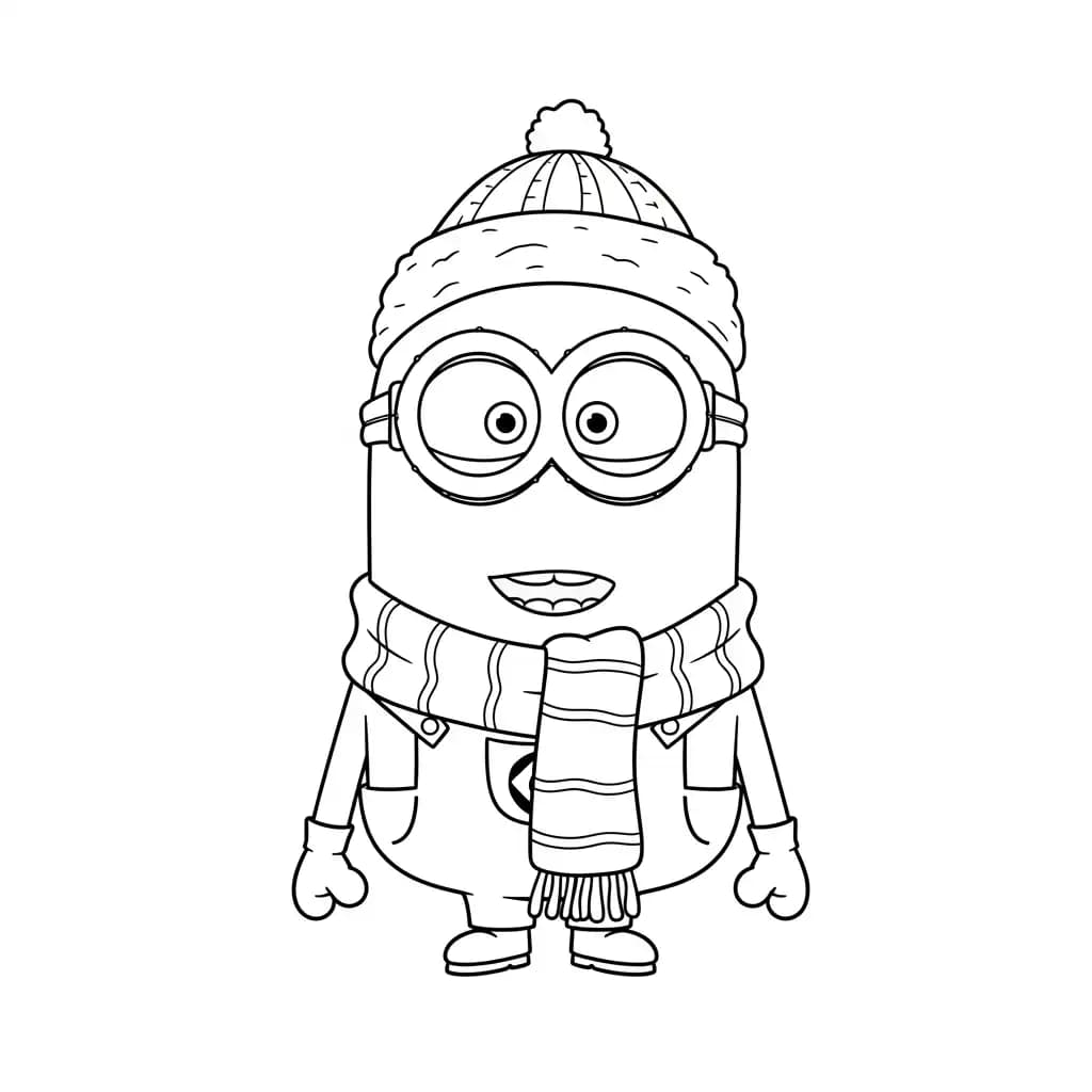 Minions kleurplaat schets kleurplaat van een vrolijke Minion met duidelijke contouren om in te kleuren