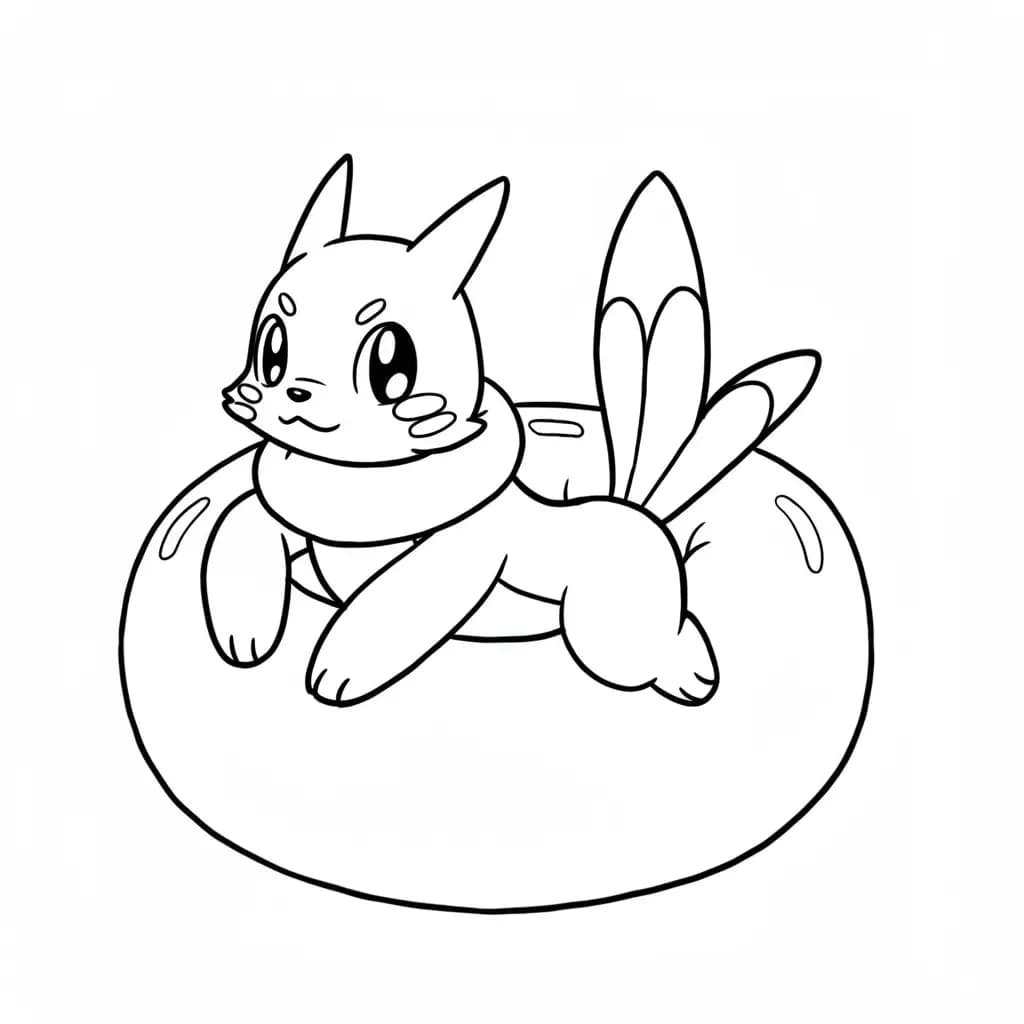 Pokemon Eenvoudige kleurplaat van Pokemon om zelf in te kleuren en gratis te printen.