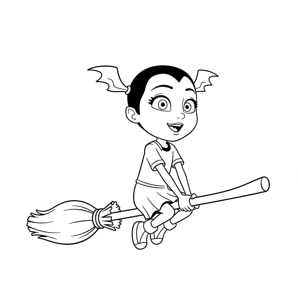 Vampirina Kleurplaat van Vampirina met een vrolijk en speels thema om in te kleuren.