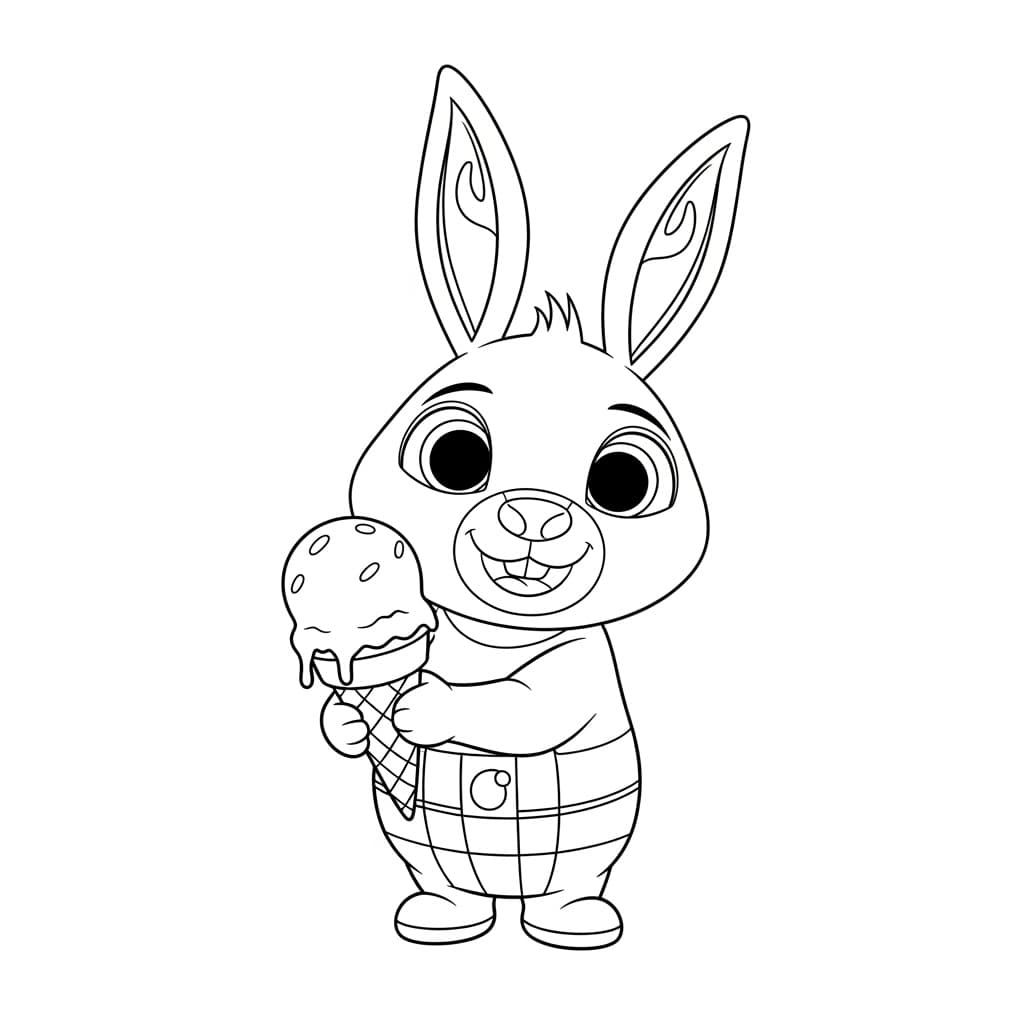 Bing Bunny Bing Bunny kleurplaat om in te kleuren voor kinderen en volwassenen.