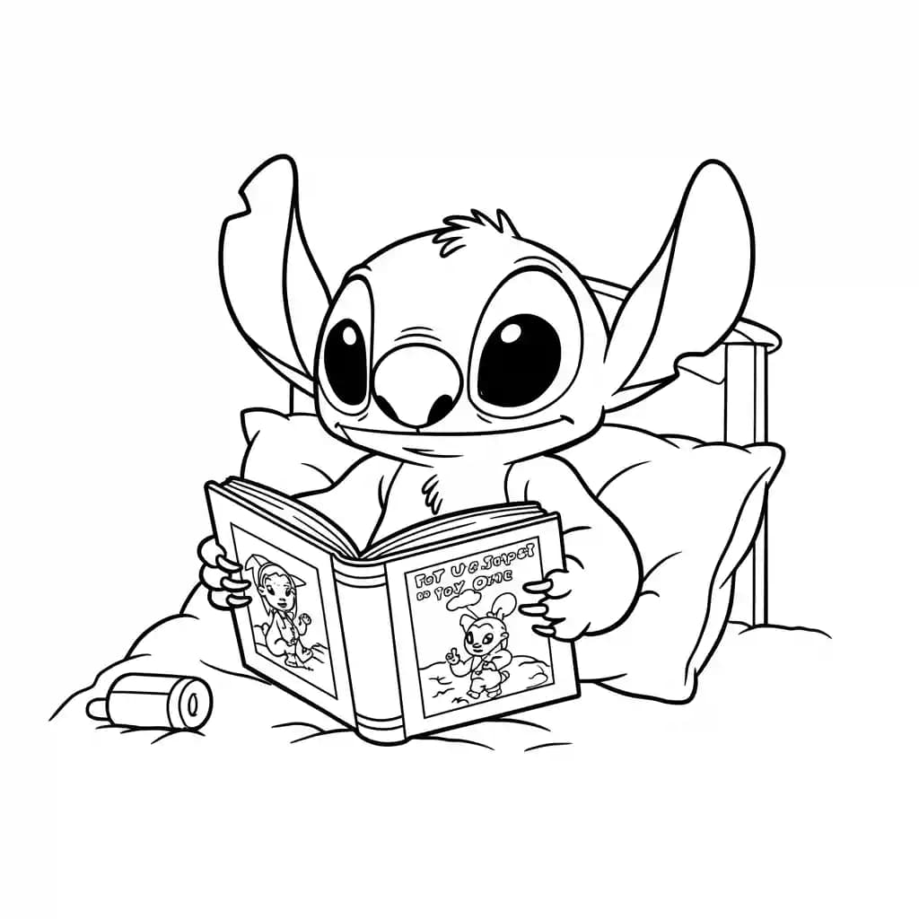 Stitch Kleurplaat van stitch om in te kleuren en gratis te printen