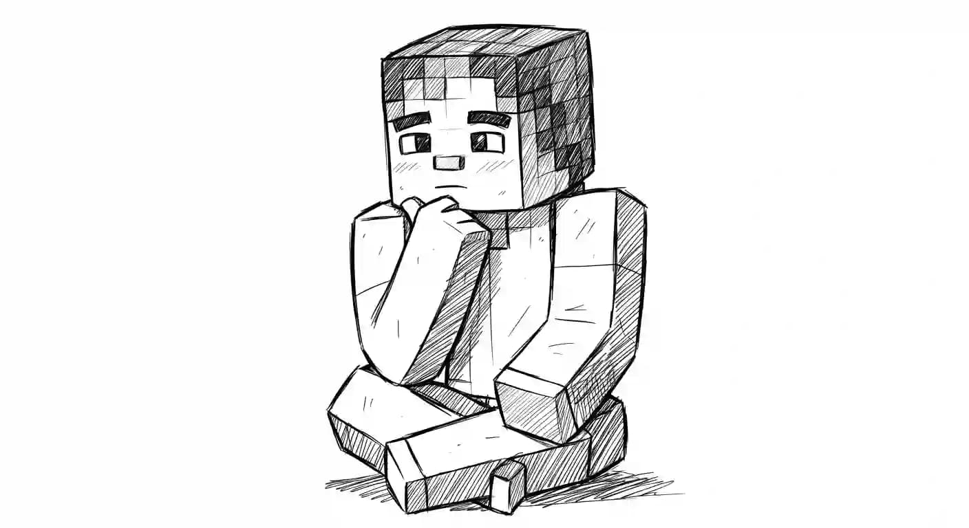 Minecraft Kleurplaat van Minecraft met bekende figuren en avontuurlijke elementen om zelf in te kleuren.