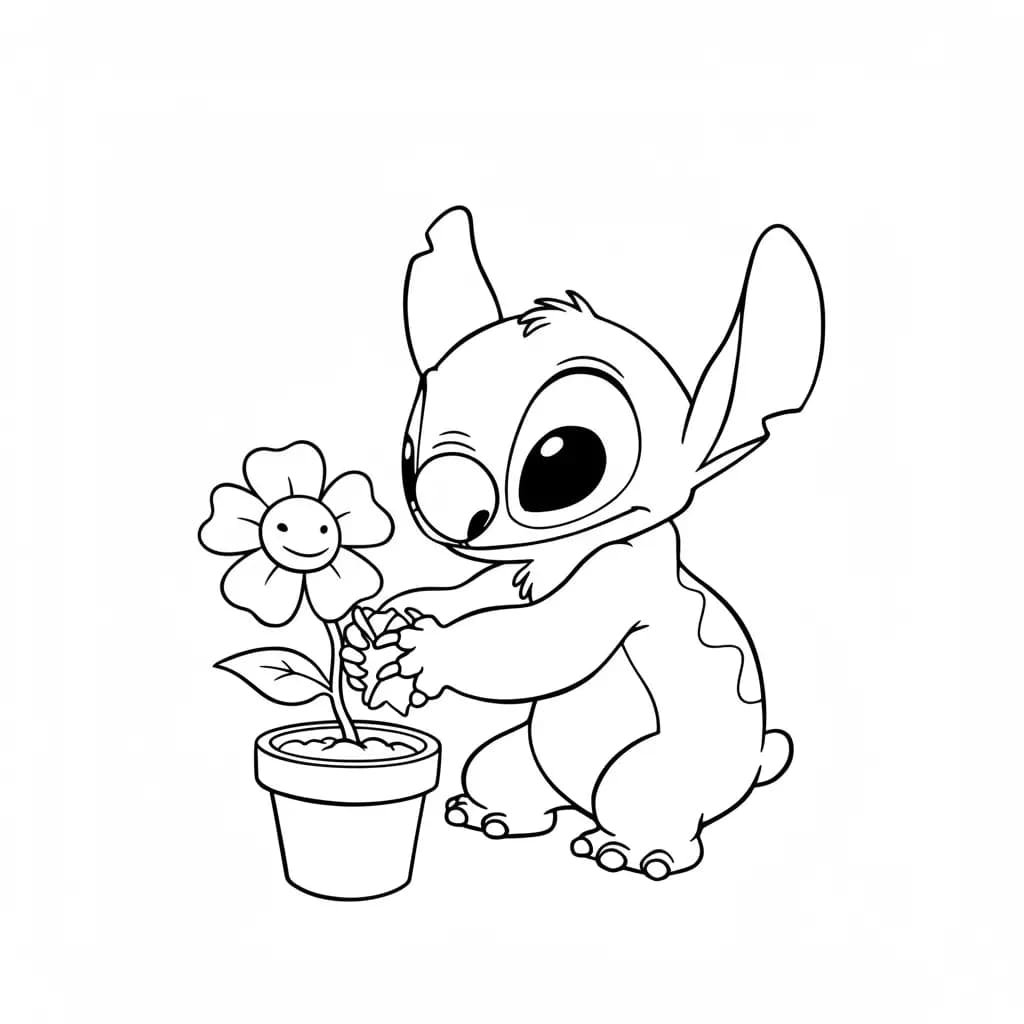 Stitch Kleurplaat van stitch om in te kleuren en gratis te printen