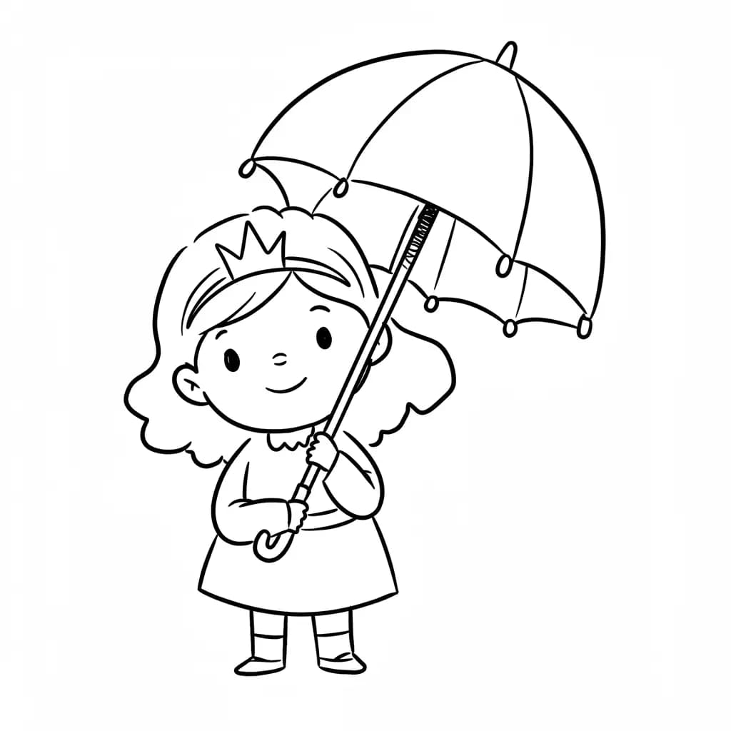 Prinses met kroon Kleurplaat van een prinses met kroon uit de categorie Prinsessen om in te kleuren.