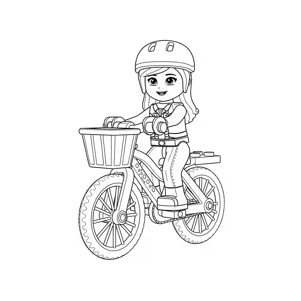 Lego Friends Vrolijke Lego Friends tekening met vrienden die samen plezier maken en ingekleurd kunnen worden.