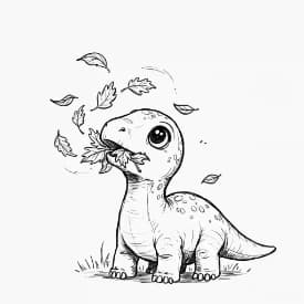 Dinosaurus Een vrolijke dinosaurus tekening klaar om zelf in te kleuren.