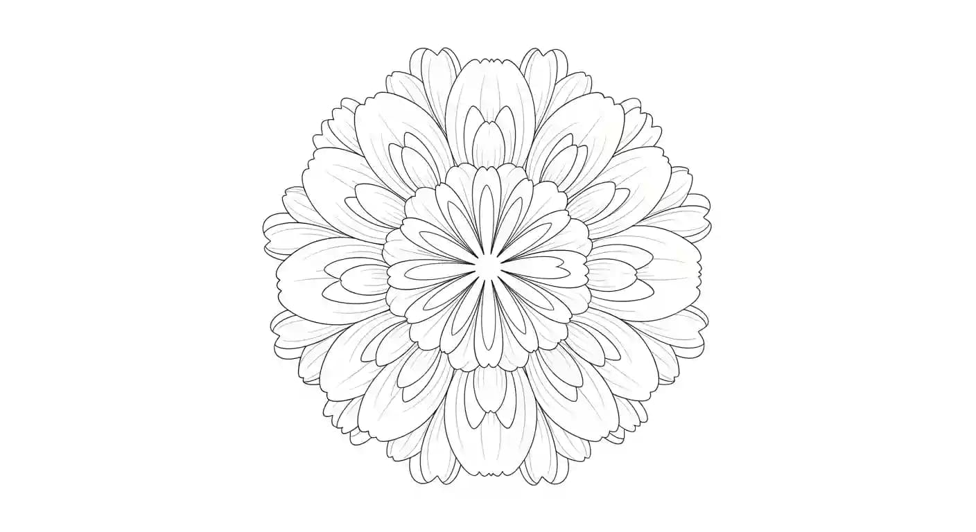 Mandala Gedetailleerde Mandala kleurplaat met patronen voor ontspannend kleurplezier.