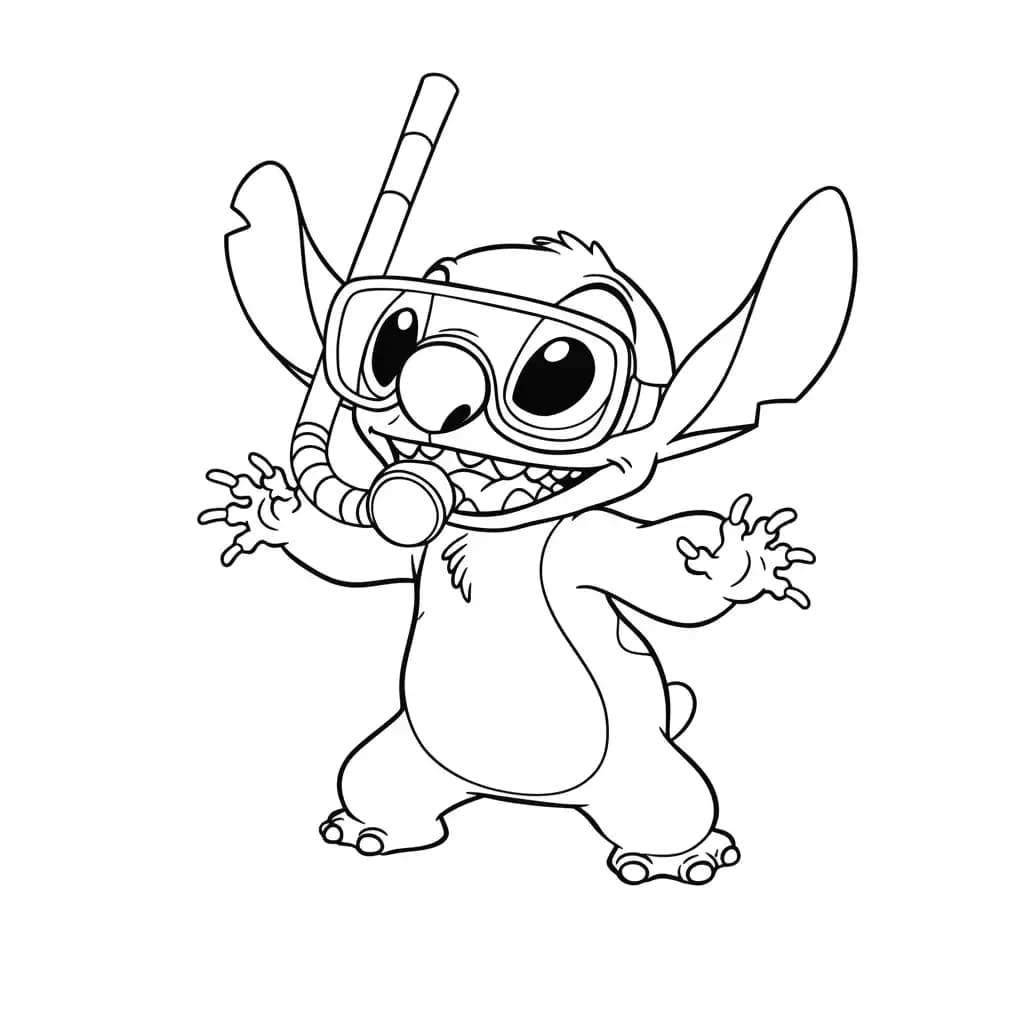 Stitch Kleurplaat van stitch om in te kleuren en gratis te printen