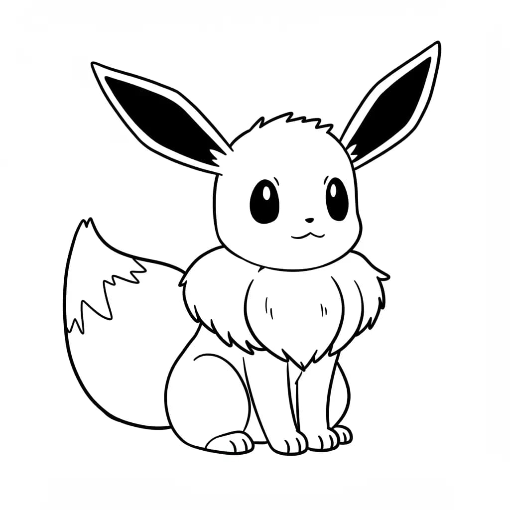 Pokemon Eenvoudige kleurplaat van Pokemon om zelf in te kleuren en gratis te printen.