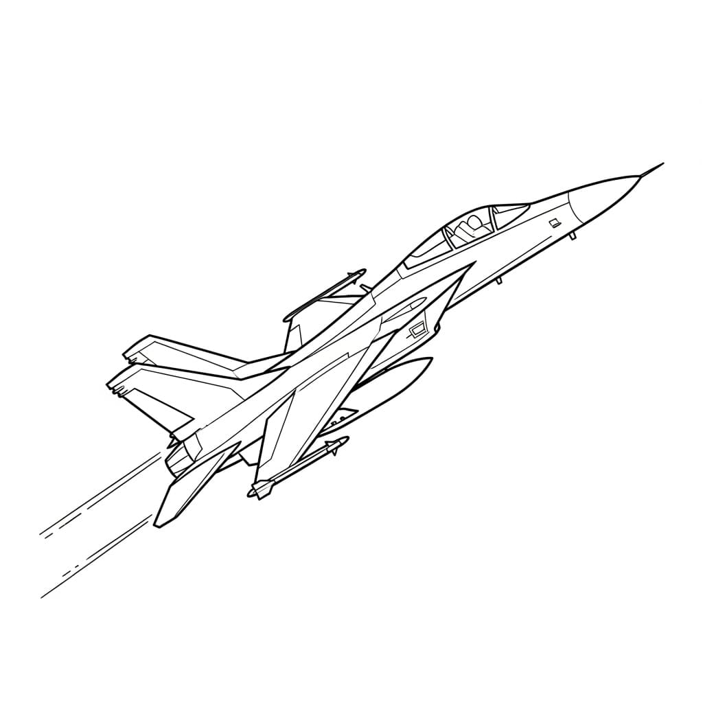 Vliegtuig Tekening Een eenvoudig in te kleuren tekening van een vliegtuig, ideaal voor kinderen en volwassenen.