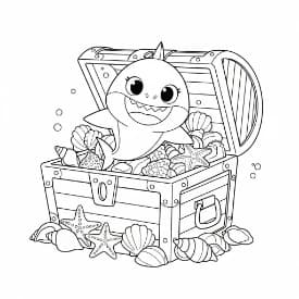 Baby Shark Baby Shark Kleurplaat