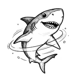 Haai Haai Kleurplaat