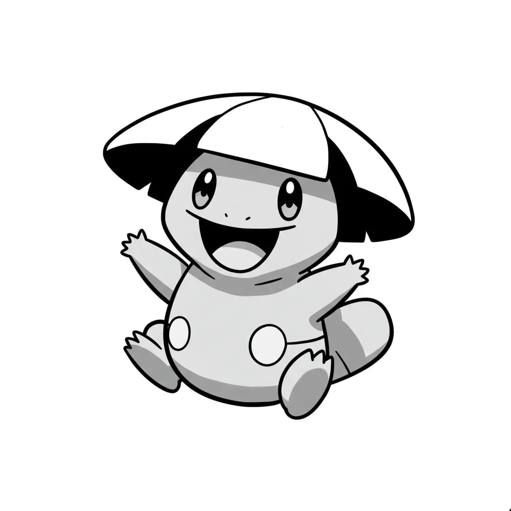 Pokemon Eenvoudige kleurplaat van Pokemon om zelf in te kleuren en gratis te printen.