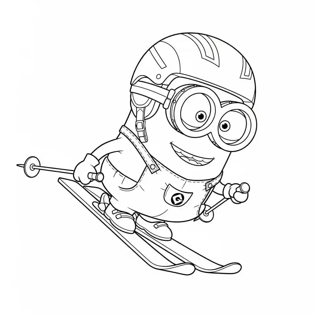 Minions kleurplaat schets kleurplaat van een vrolijke Minion met duidelijke contouren om in te kleuren