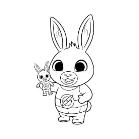Bing Bunny Bing Bunny kleurplaat geschikt om creatief in te kleuren door kinderen en volwassenen.