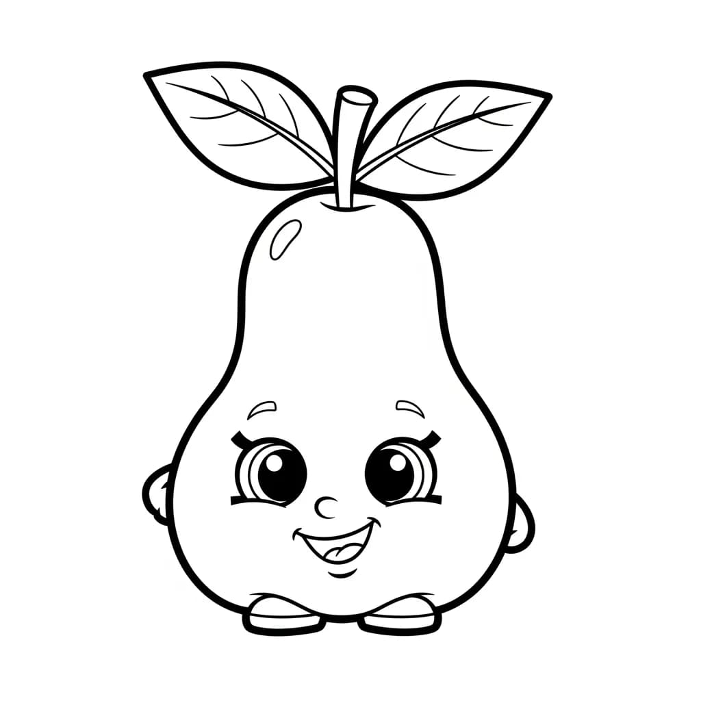 Shopkins Kleurplaat van Shopkins met een vrolijk en creatief thema om in te kleuren.