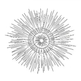 Vuurwerk Een vrolijke kleurplaat van vuurwerkexplosies met verschillende vormen en patronen.