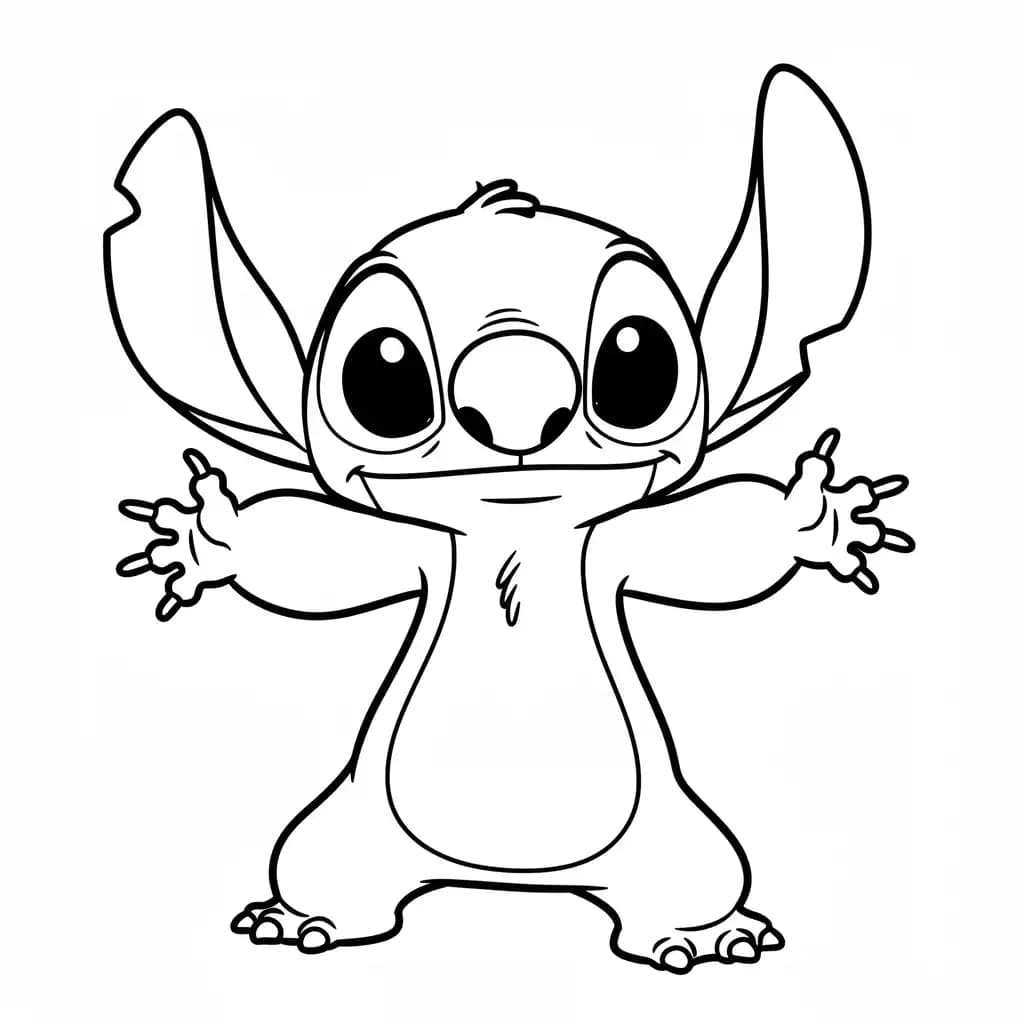 Stitch Kleurplaat van stitch om in te kleuren en gratis te printen