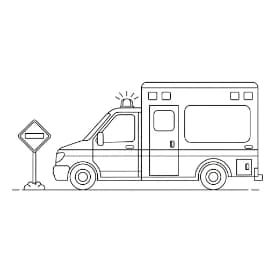 Ambulance Ambulance Kleurplaat