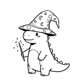 Dinosaurus Een schattige en eenvoudige dinosaurus kleurplaat om in te kleuren.