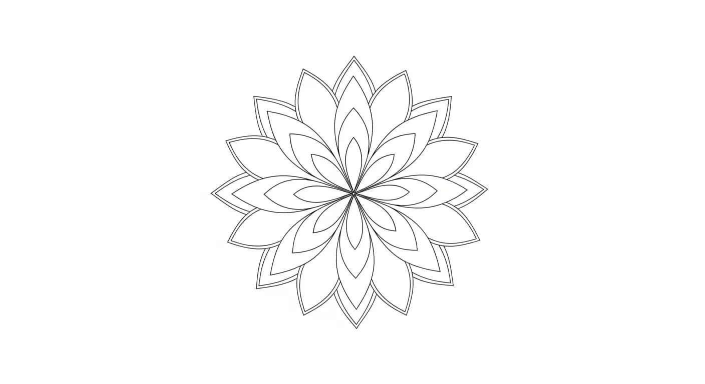 Mandala Gedetailleerde Mandala kleurplaat met patronen voor ontspannend kleurplezier.