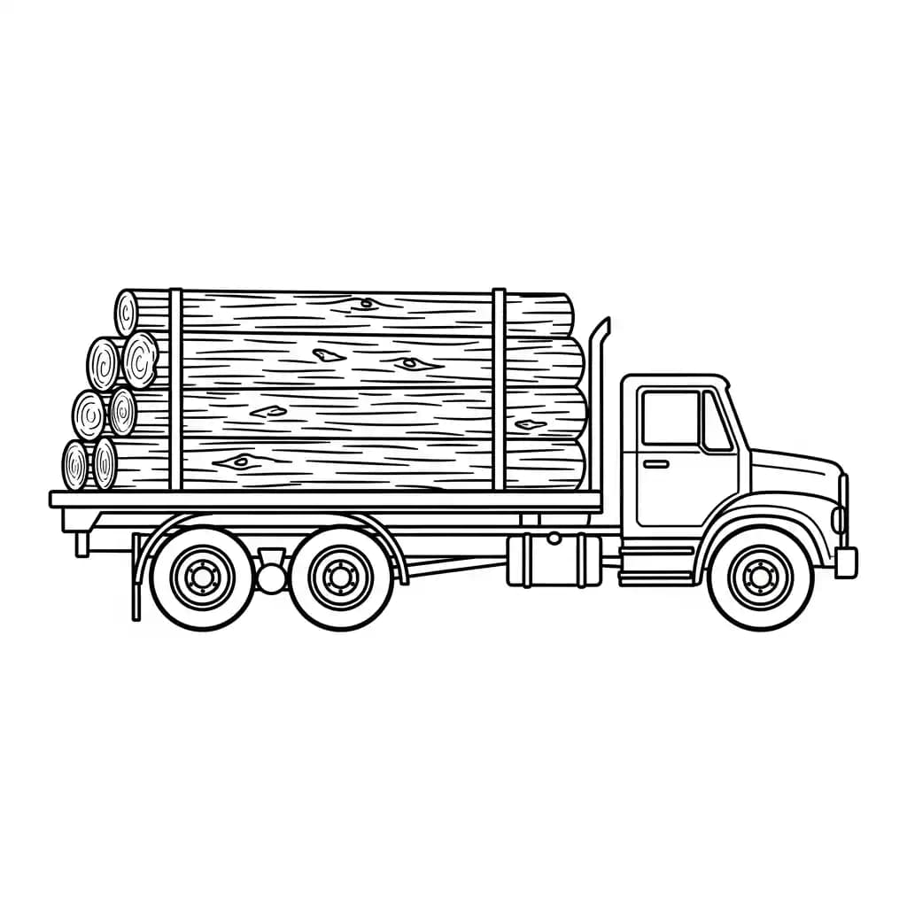 Vrachtwagen Kleurplaat van een vrachtwagen om zelf creatief in te kleuren.