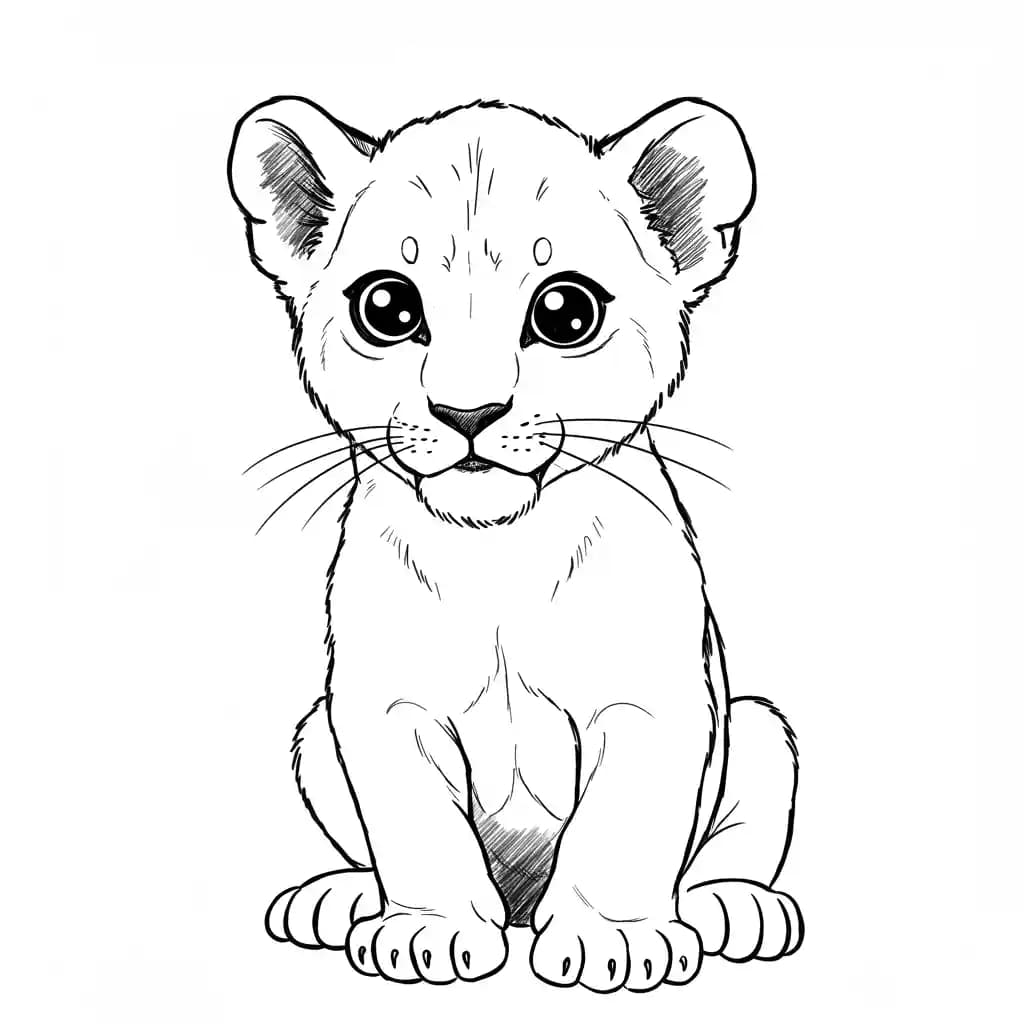Lion King Kleurplaat van Lion King met een avontuurlijk savanne-thema om in te kleuren.