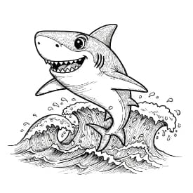 Haai Haai Kleurplaat
