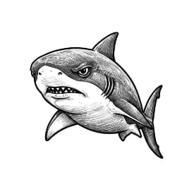 Haai Kleurplaat Leuke kleurplaat van een Haai om thuis te printen en in te kleuren.