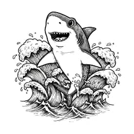 Haai Haai Kleurplaat