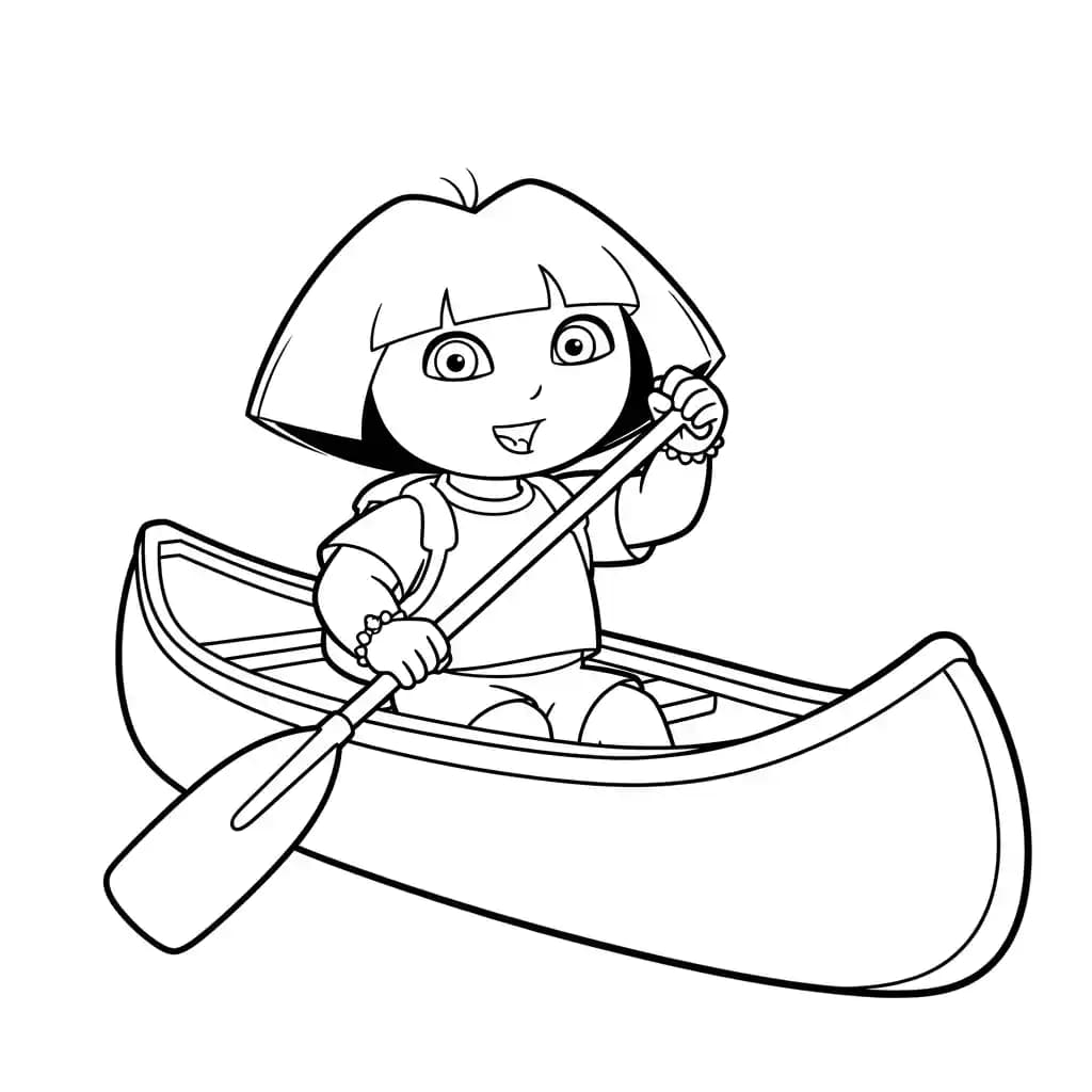 Dora Kleurplaat van Dora die eenvoudig te downloaden en in te kleuren is.