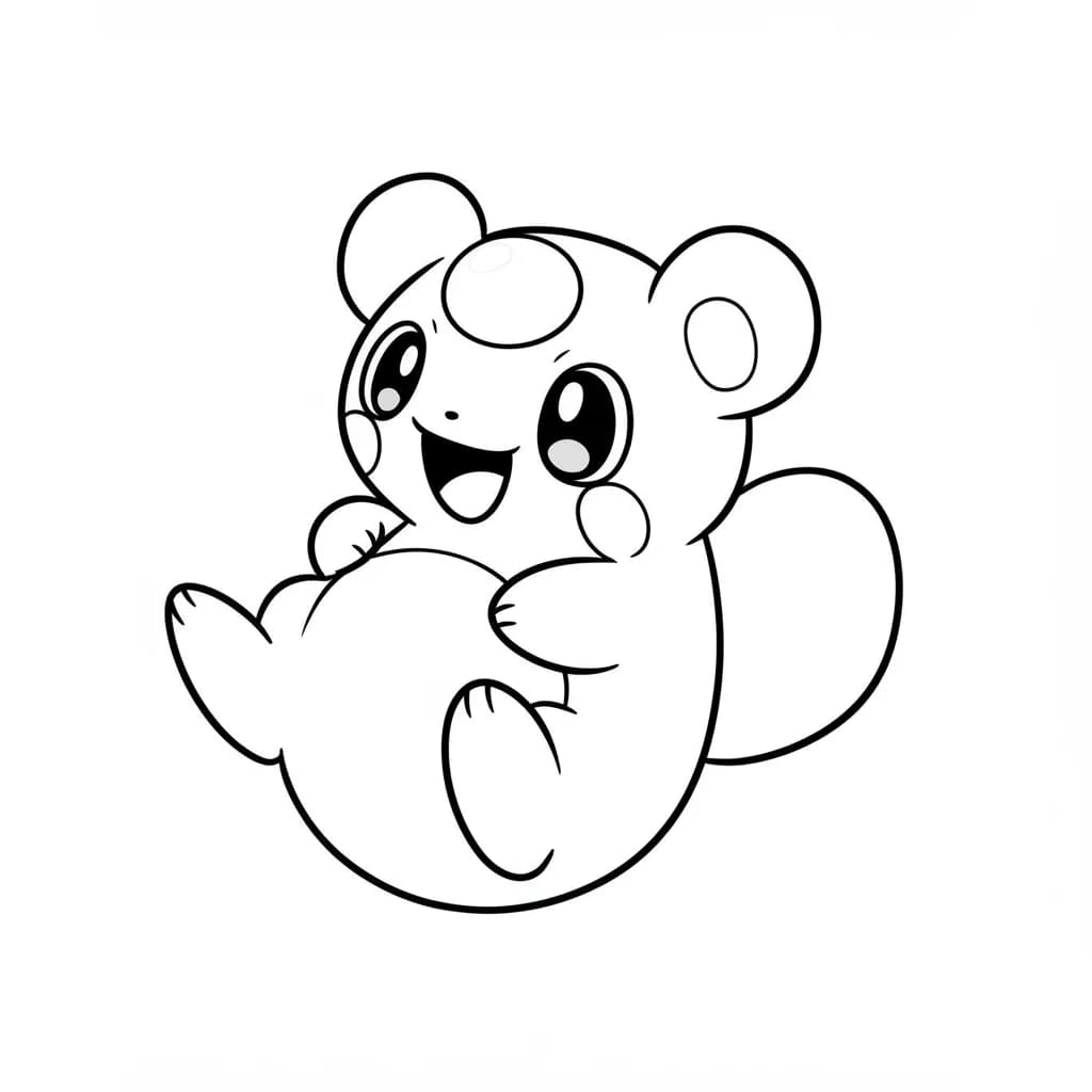 Pokemon Eenvoudige kleurplaat van Pokemon om zelf in te kleuren en gratis te printen.